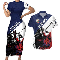 Personalized Panama Couples Matching Short Sleeve Bodycon Dress and Hawaiian Shirt Harpy Eagle Bird Grunge Style