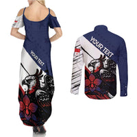 Personalized Panama Couples Matching Summer Maxi Dress and Long Sleeve Button Shirt Harpy Eagle Bird Grunge Style