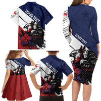 Personalized Panama Family Matching Long Sleeve Bodycon Dress and Hawaiian Shirt Harpy Eagle Bird Grunge Style