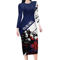 Personalized Panama Family Matching Long Sleeve Bodycon Dress and Hawaiian Shirt Harpy Eagle Bird Grunge Style
