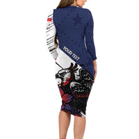 Personalized Panama Family Matching Long Sleeve Bodycon Dress and Hawaiian Shirt Harpy Eagle Bird Grunge Style