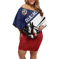 Personalized Panama Family Matching Off Shoulder Short Dress and Hawaiian Shirt Harpy Eagle Bird Grunge Style