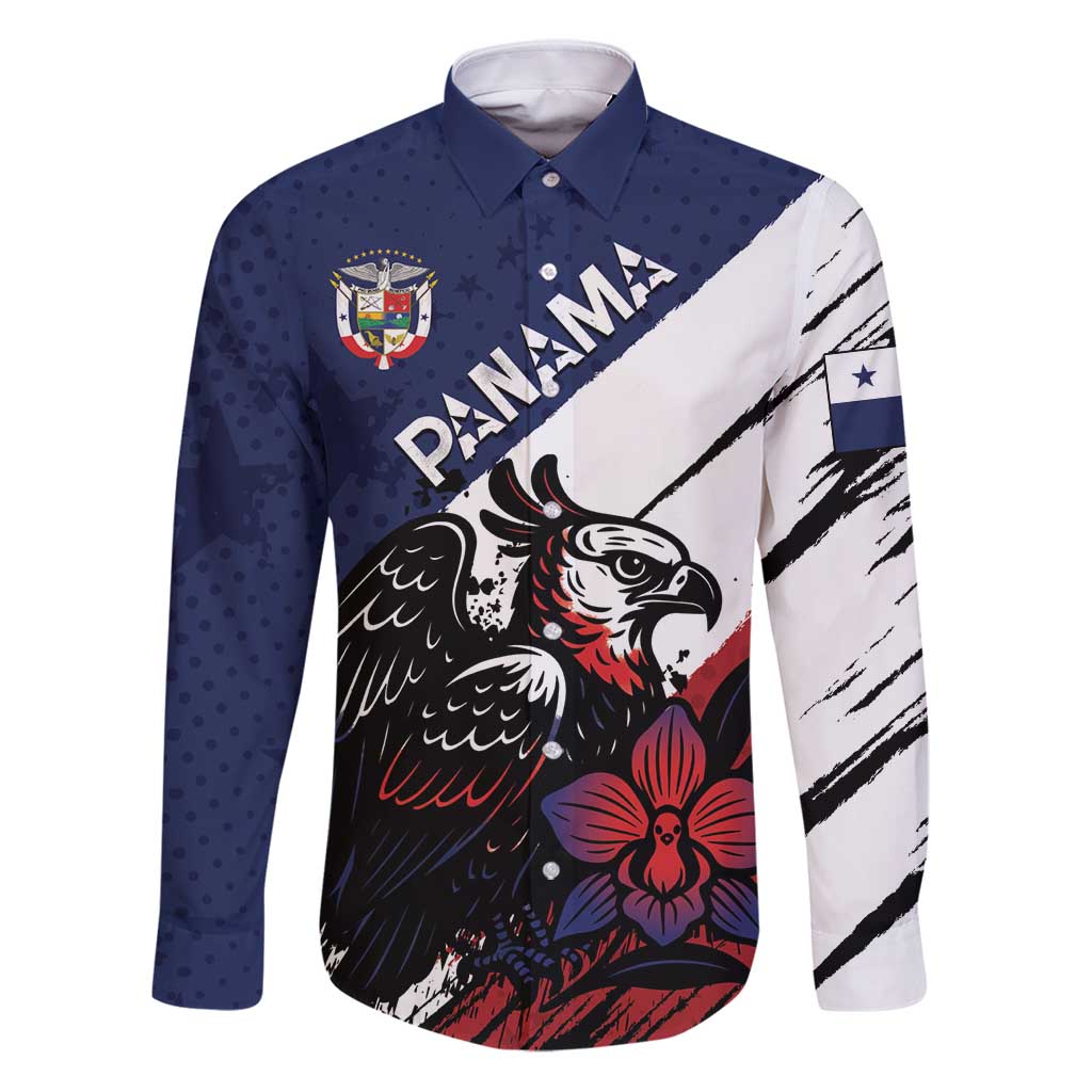 Personalized Panama Family Matching Puletasi and Hawaiian Shirt Harpy Eagle Bird Grunge Style