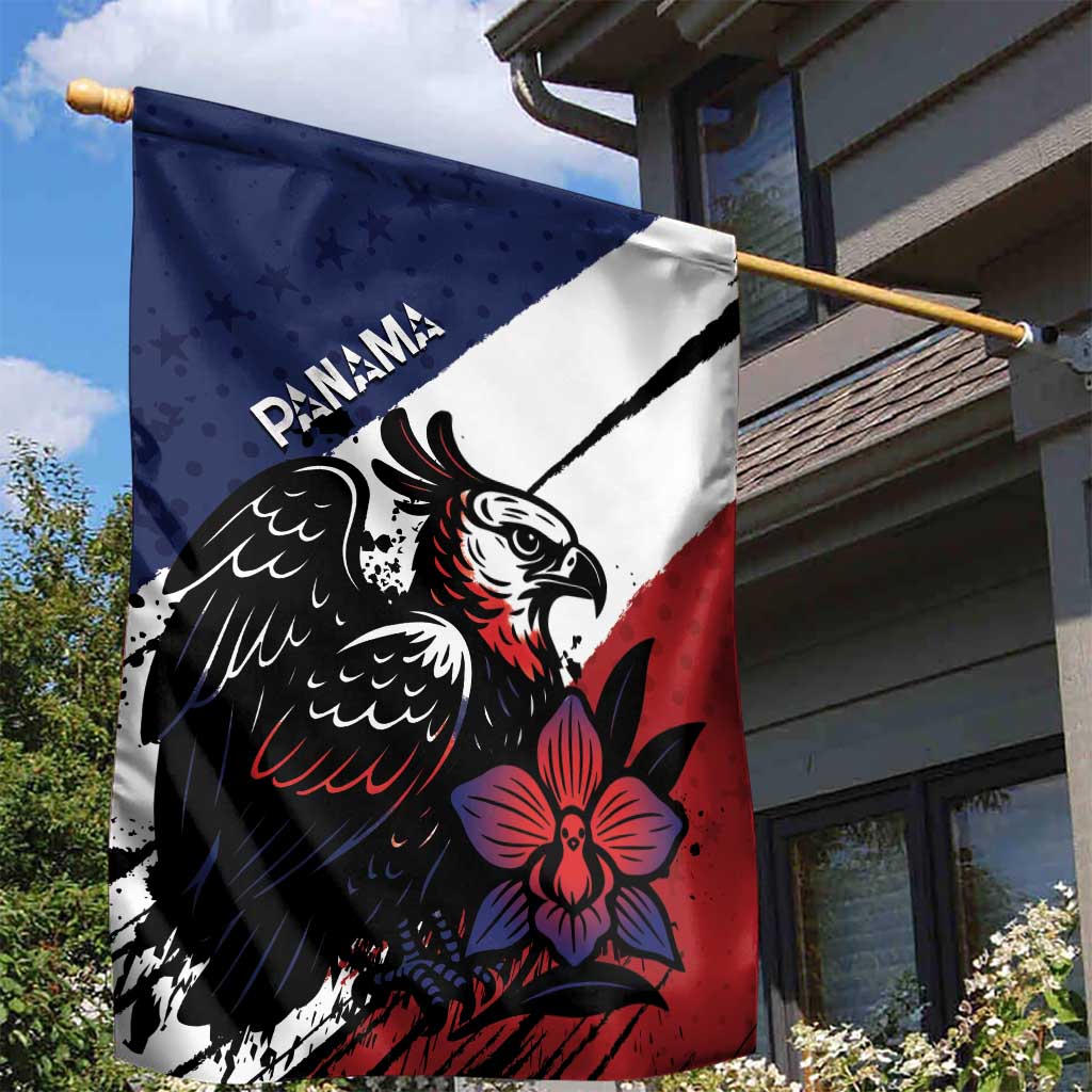 Panama Garden Flag Harpy Eagle Bird Grunge Style