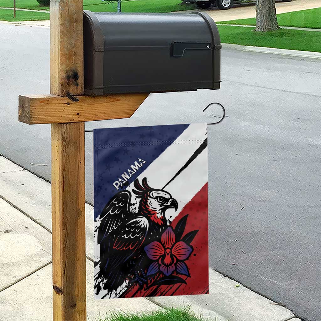 Panama Garden Flag Harpy Eagle Bird Grunge Style