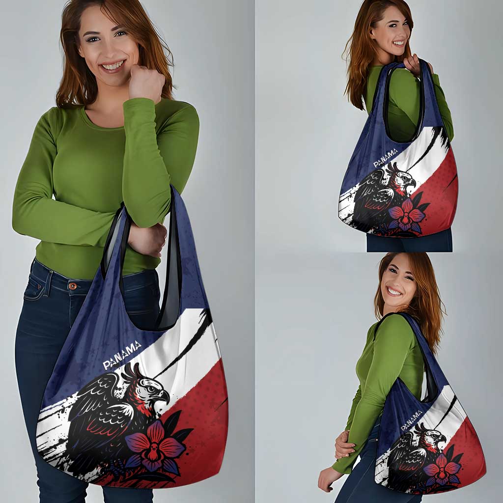 Panama Grocery Bag Harpy Eagle Bird Grunge Style