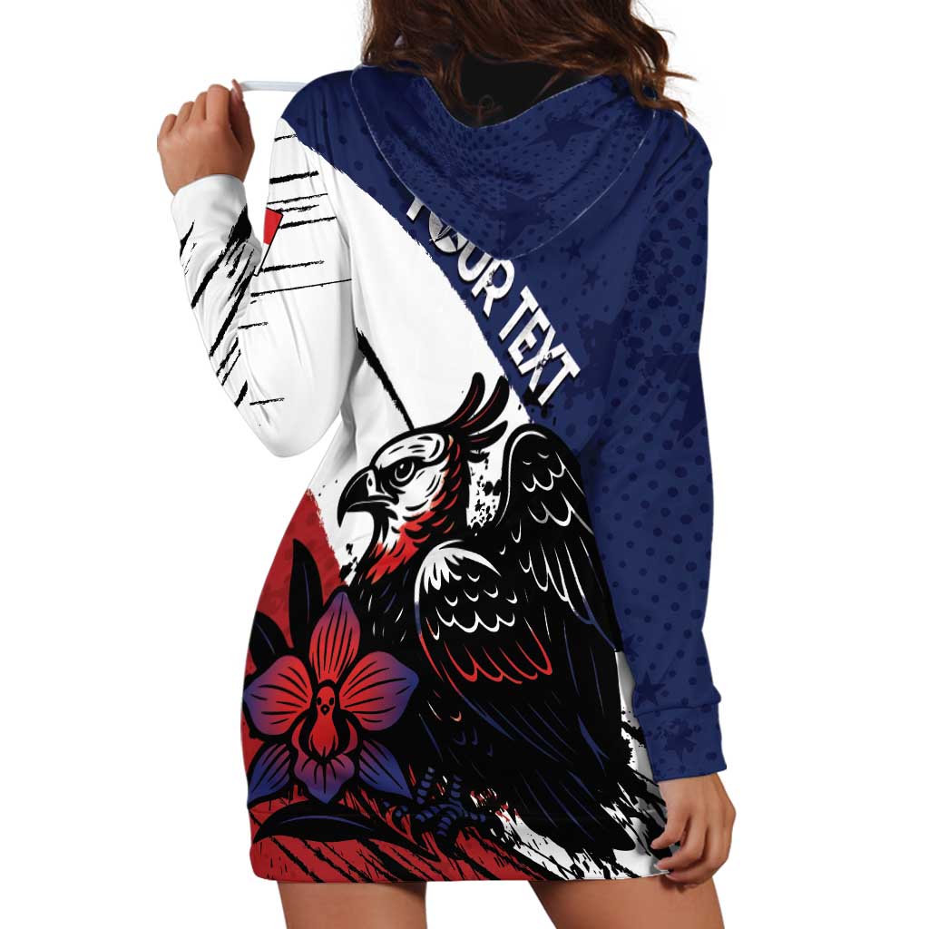 Personalized Panama Hoodie Dress Harpy Eagle Bird Grunge Style