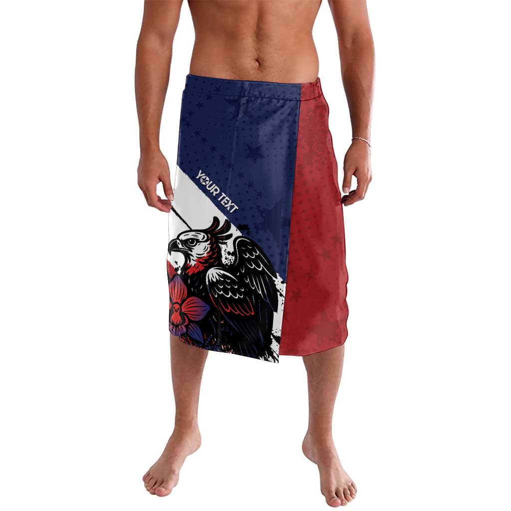 Personalized Panama Lavalava Harpy Eagle Bird Grunge Style