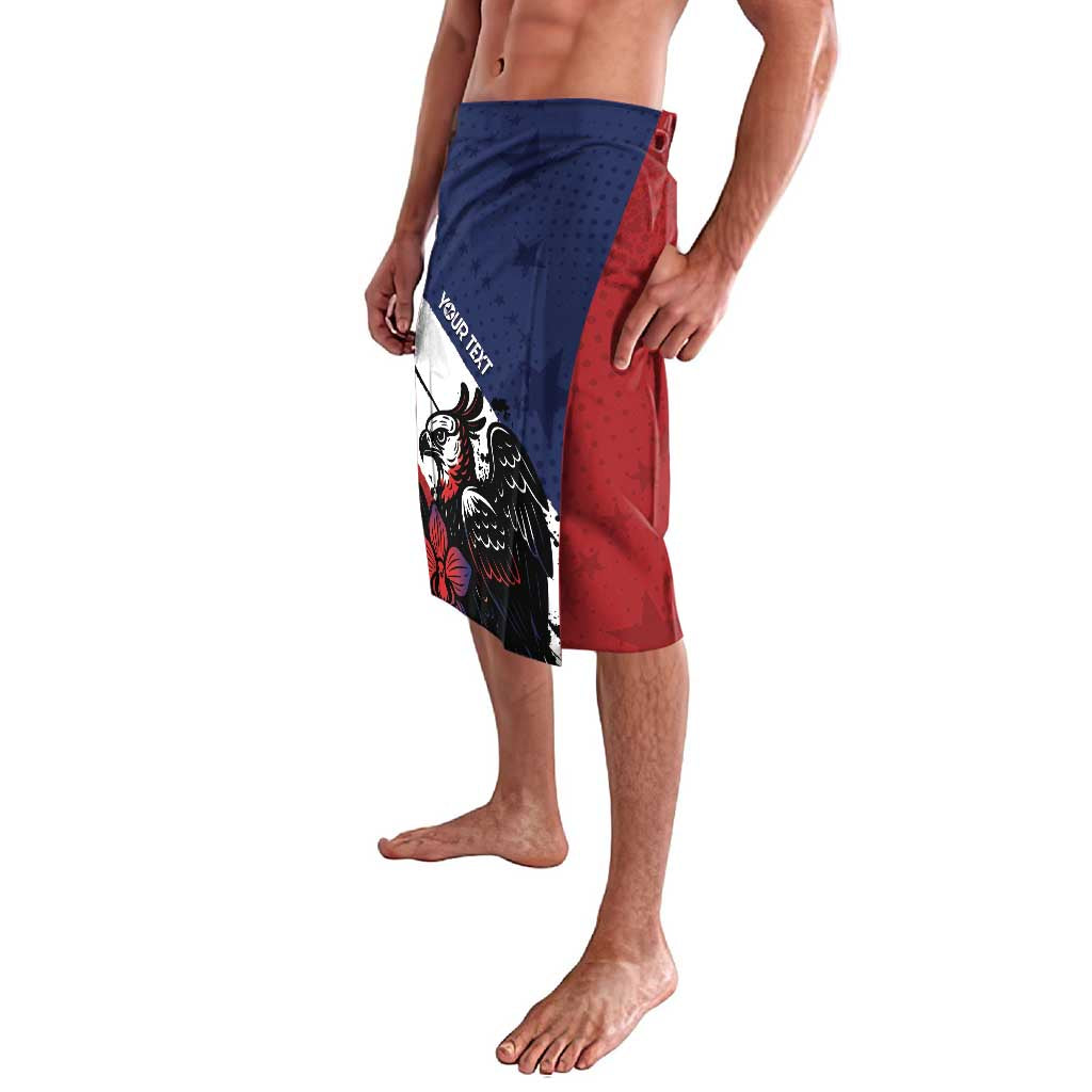 Personalized Panama Lavalava Harpy Eagle Bird Grunge Style