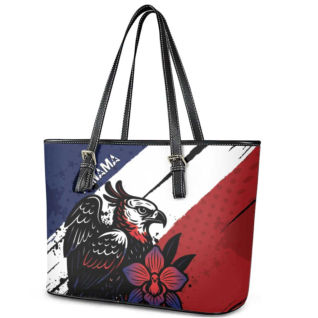 Panama Leather Tote Bag Harpy Eagle Bird Grunge Style