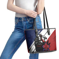 Panama Leather Tote Bag Harpy Eagle Bird Grunge Style