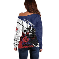 Personalized Panama Off Shoulder Sweater Harpy Eagle Bird Grunge Style