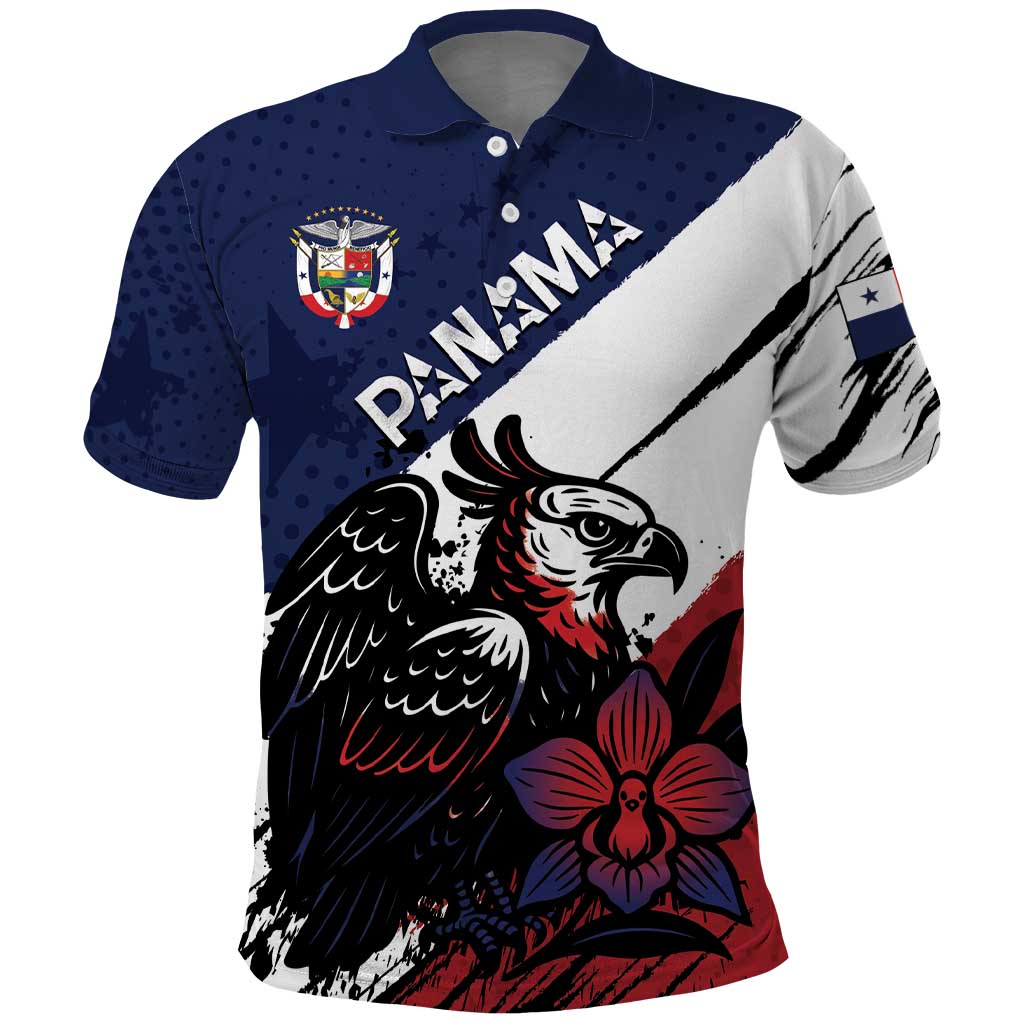 Personalized Panama Polo Shirt Harpy Eagle Bird Grunge Style