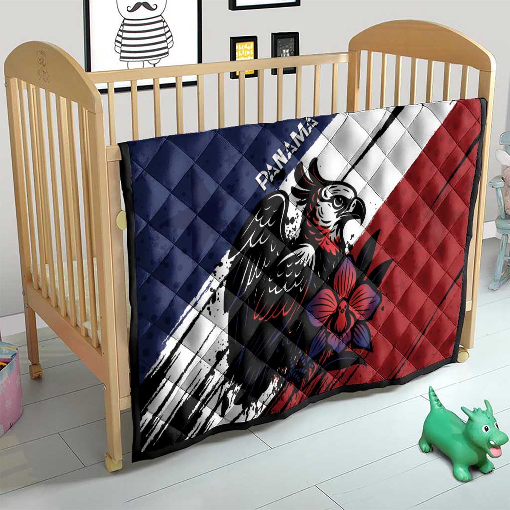 Panama Quilt Harpy Eagle Bird Grunge Style