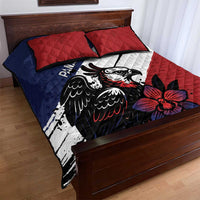 Panama Quilt Bed Set Harpy Eagle Bird Grunge Style