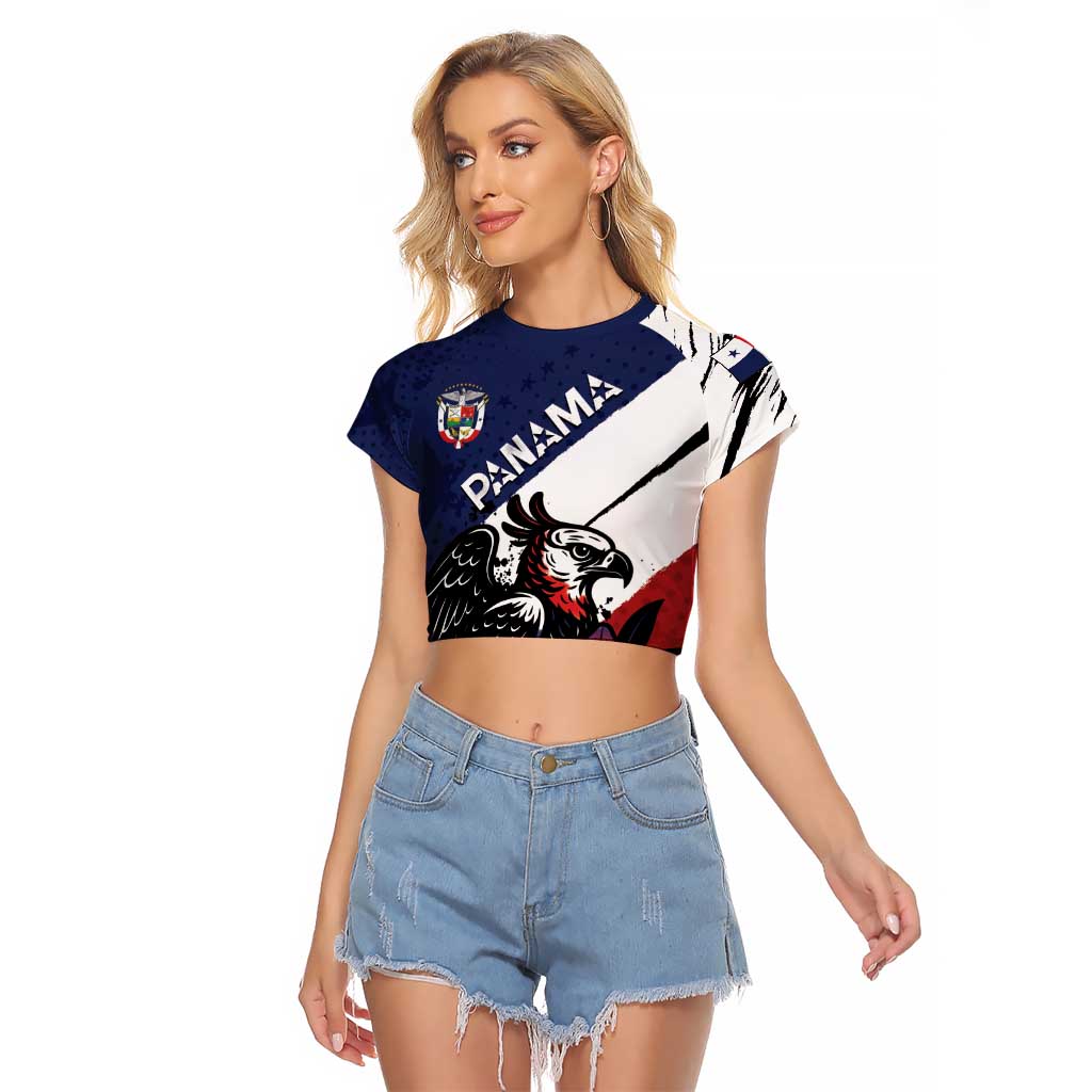 Personalized Panama Raglan Cropped T Shirt Harpy Eagle Bird Grunge Style