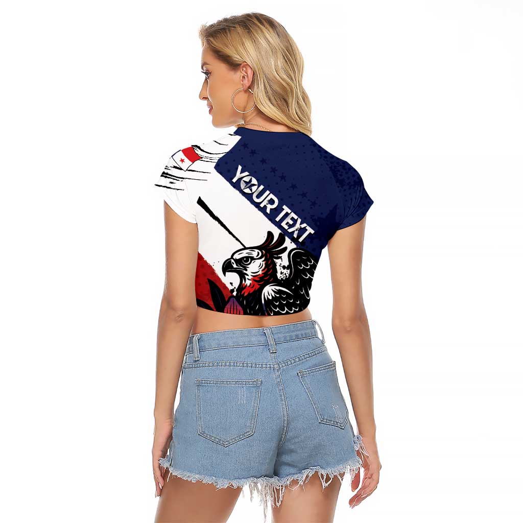 Personalized Panama Raglan Cropped T Shirt Harpy Eagle Bird Grunge Style
