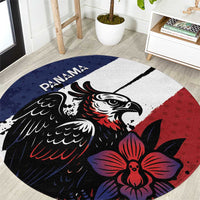 Panama Round Carpet Harpy Eagle Bird Grunge Style
