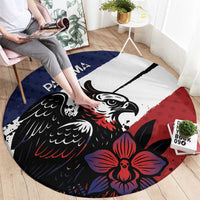 Panama Round Carpet Harpy Eagle Bird Grunge Style