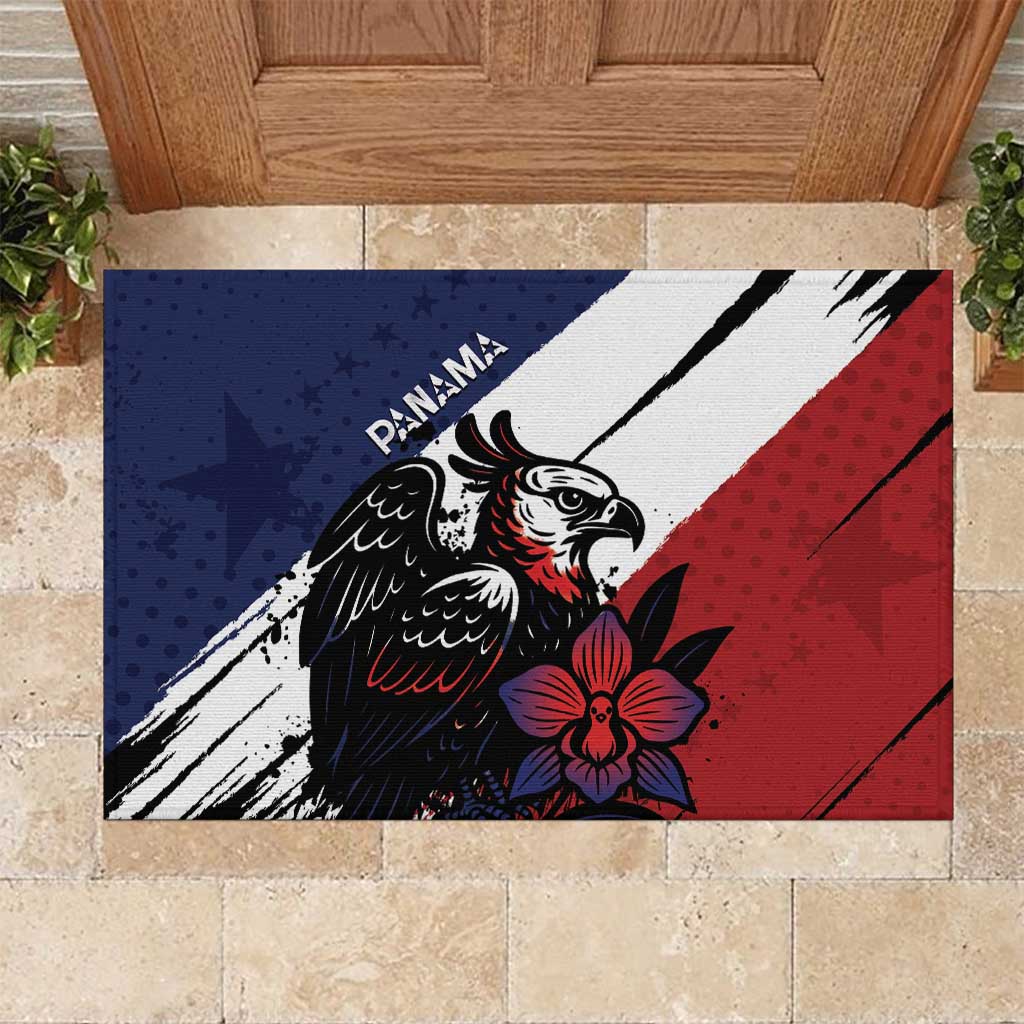 Panama Rubber Doormat Harpy Eagle Bird Grunge Style
