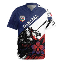 Personalized Panama Rugby Jersey Harpy Eagle Bird Grunge Style