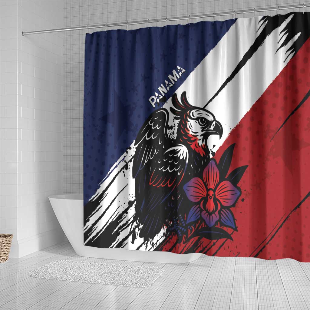 Panama Shower Curtain Harpy Eagle Bird Grunge Style