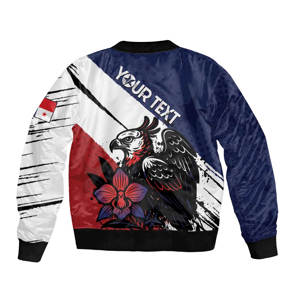 Personalized Panama Sleeve Zip Bomber Jacket Harpy Eagle Bird Grunge Style