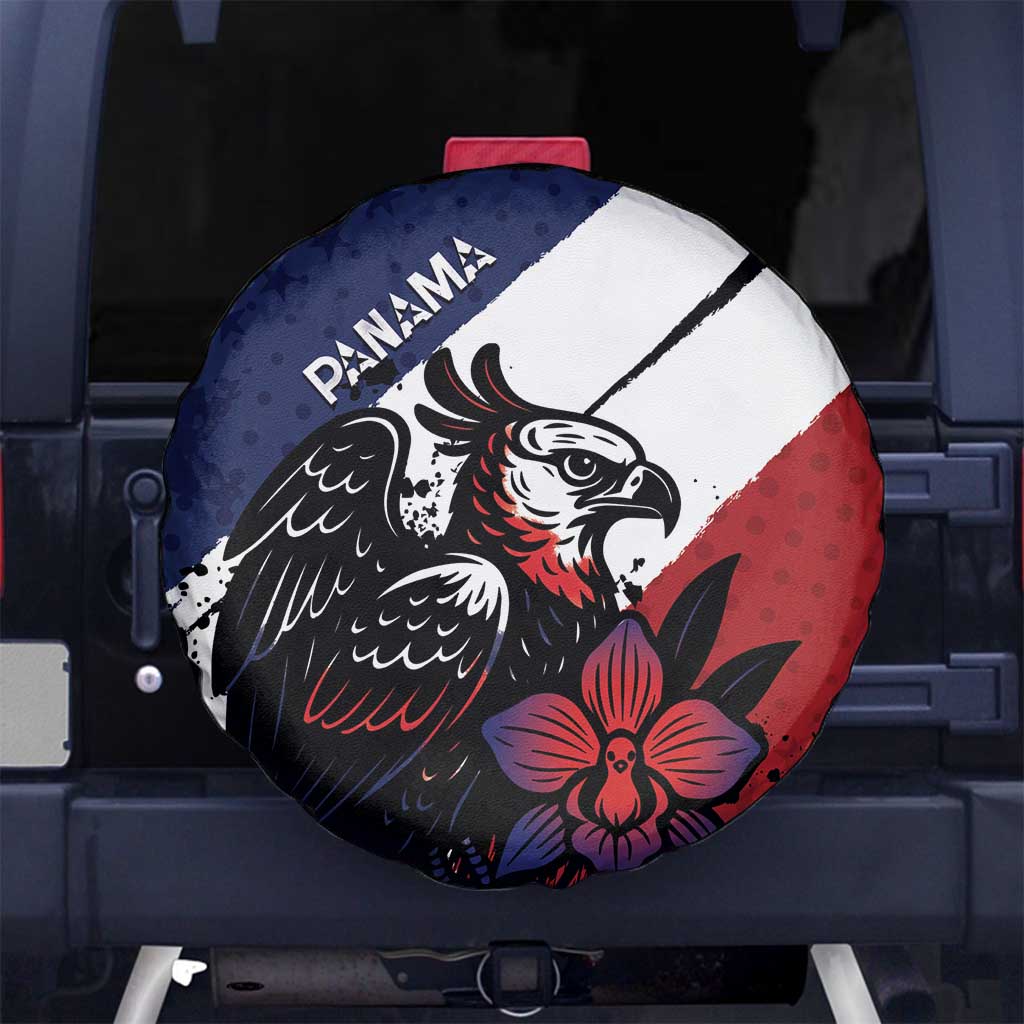 Panama Spare Tire Cover Harpy Eagle Bird Grunge Style