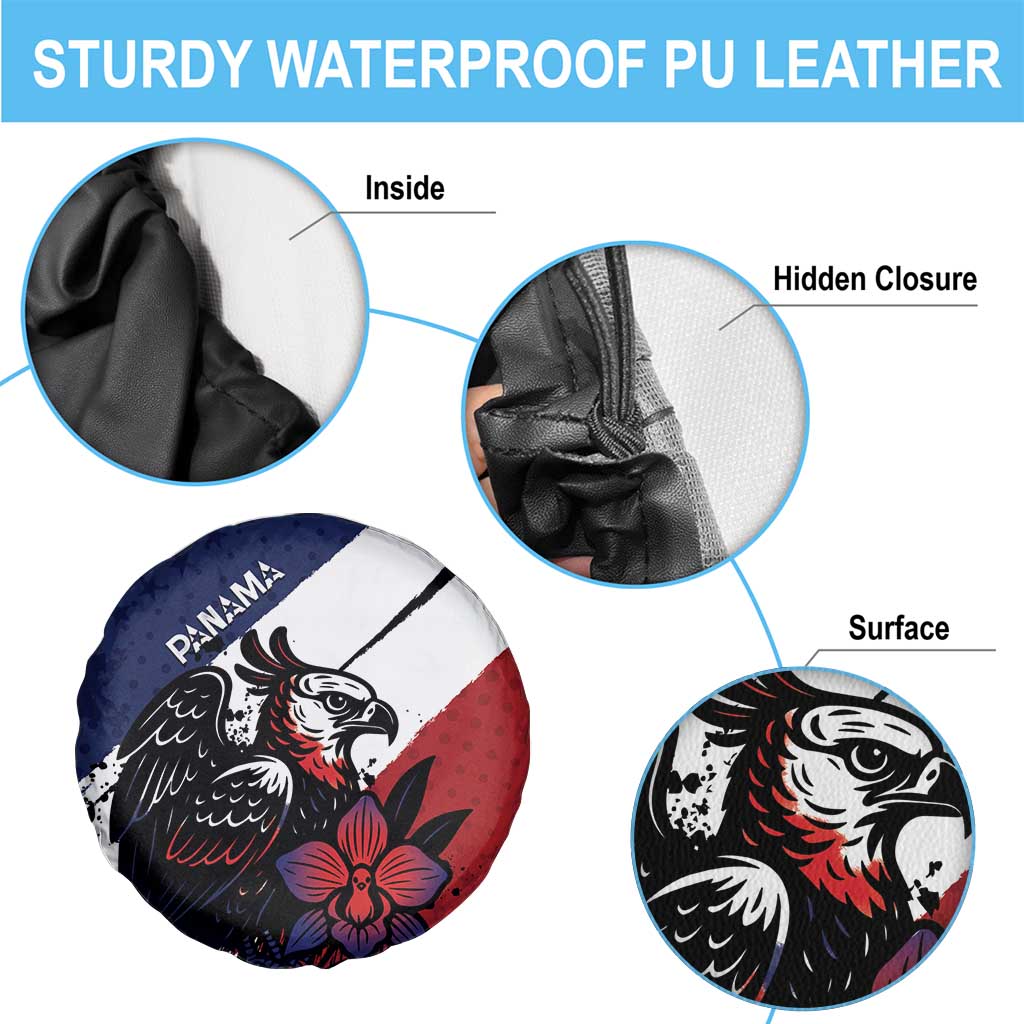 Panama Spare Tire Cover Harpy Eagle Bird Grunge Style