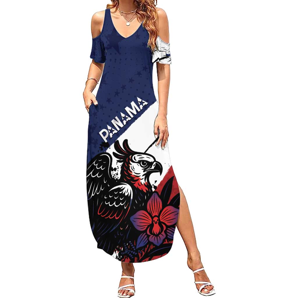 Personalized Panama Summer Maxi Dress Harpy Eagle Bird Grunge Style