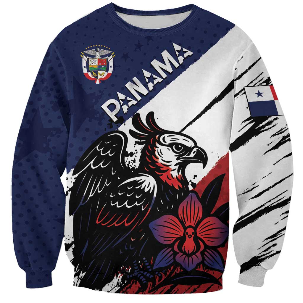 Personalized Panama Sweatshirt Harpy Eagle Bird Grunge Style