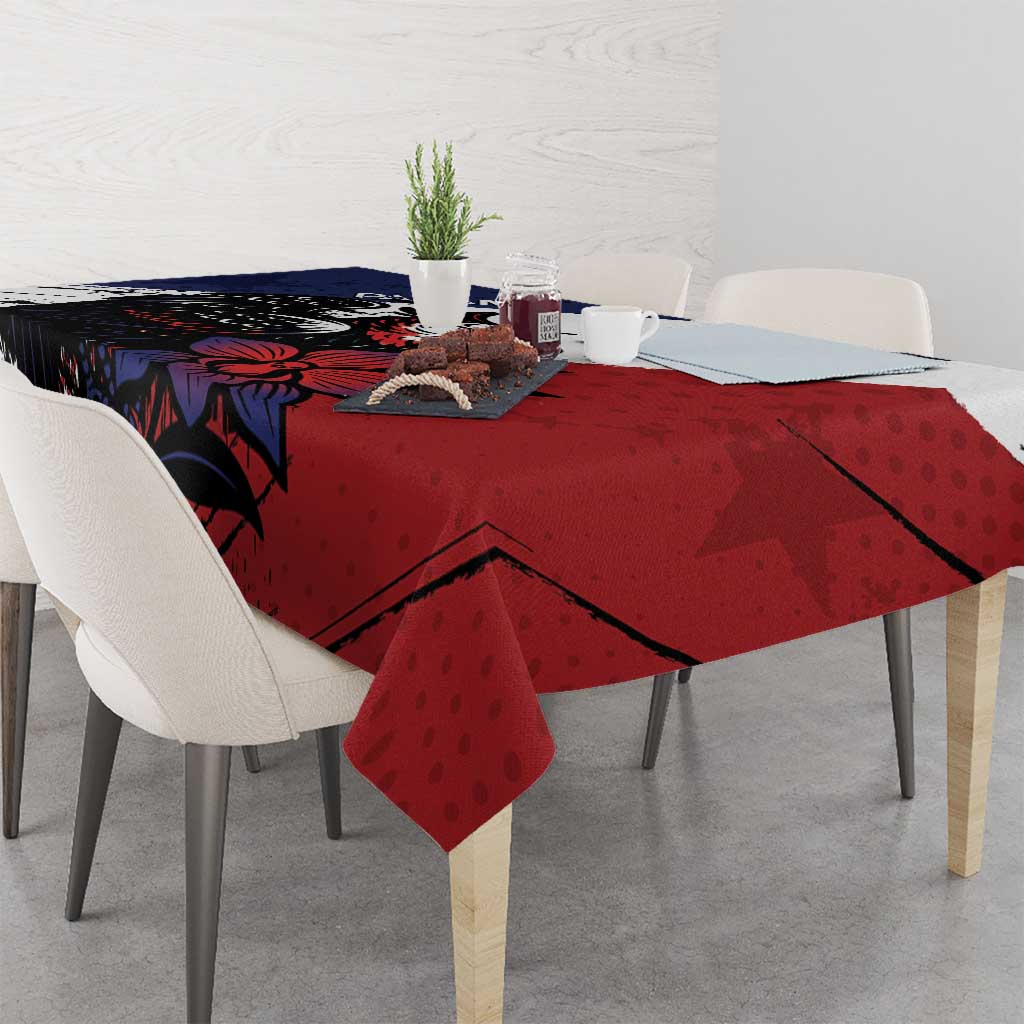 Panama Tablecloth Harpy Eagle Bird Grunge Style