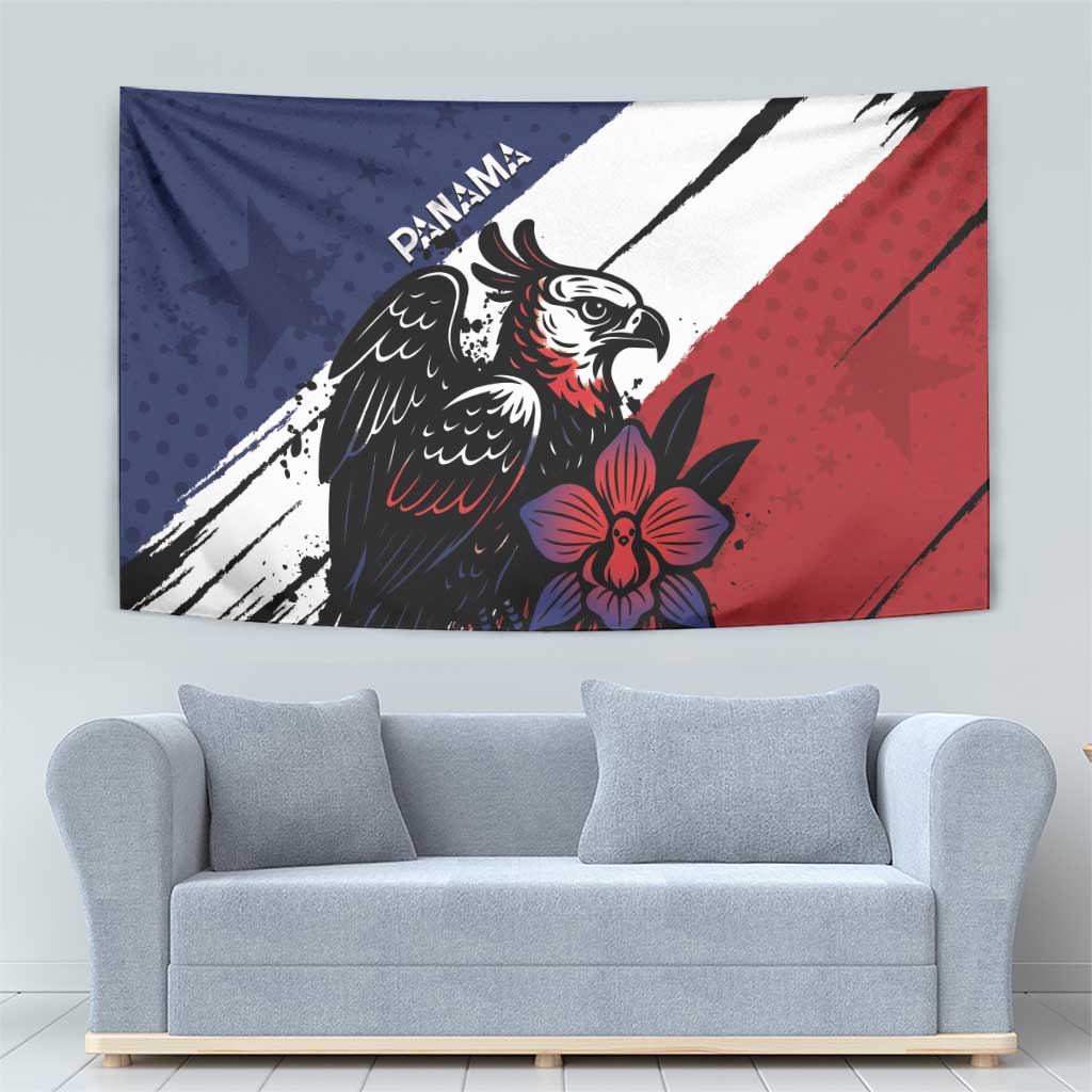 Panama Tapestry Harpy Eagle Bird Grunge Style