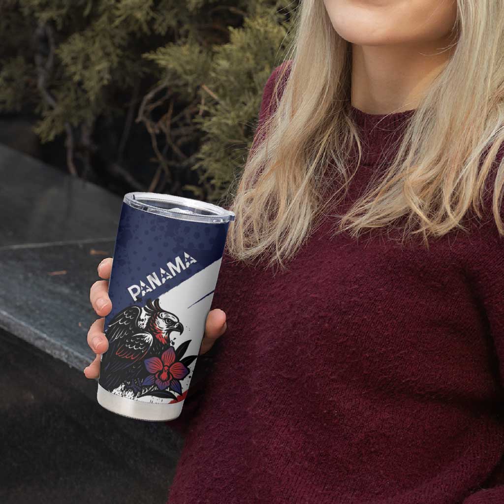 Personalized Panama Tumbler Cup Harpy Eagle Bird Grunge Style