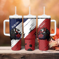 Personalized Panama Tumbler With Handle Harpy Eagle Bird Grunge Style