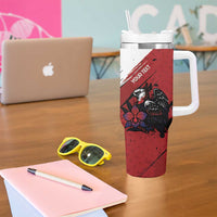 Personalized Panama Tumbler With Handle Harpy Eagle Bird Grunge Style