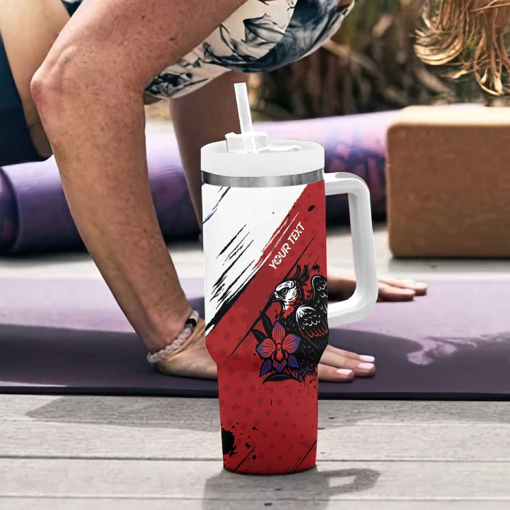 Personalized Panama Tumbler With Handle Harpy Eagle Bird Grunge Style