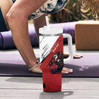 Personalized Panama Tumbler With Handle Harpy Eagle Bird Grunge Style