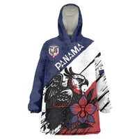 Personalized Panama Wearable Blanket Hoodie Harpy Eagle Bird Grunge Style