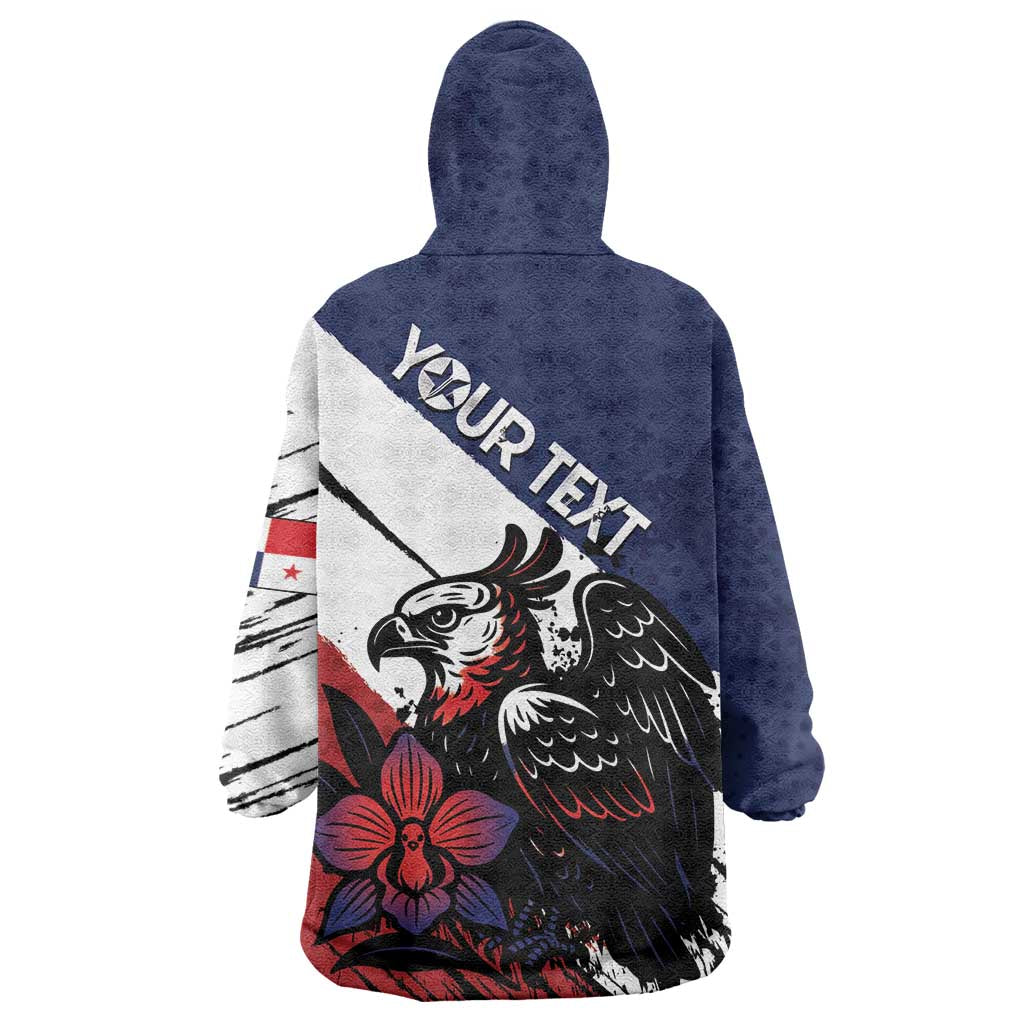 Personalized Panama Wearable Blanket Hoodie Harpy Eagle Bird Grunge Style