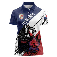 Personalized Panama Women Polo Shirt Harpy Eagle Bird Grunge Style