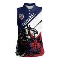 Personalized Panama Women Sleeveless Polo Shirt Harpy Eagle Bird Grunge Style