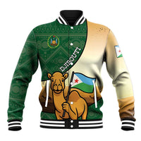 Personalized Djibouti Baseball Jacket Camel Holding Jabuuti Flag