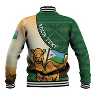 Personalized Djibouti Baseball Jacket Camel Holding Jabuuti Flag