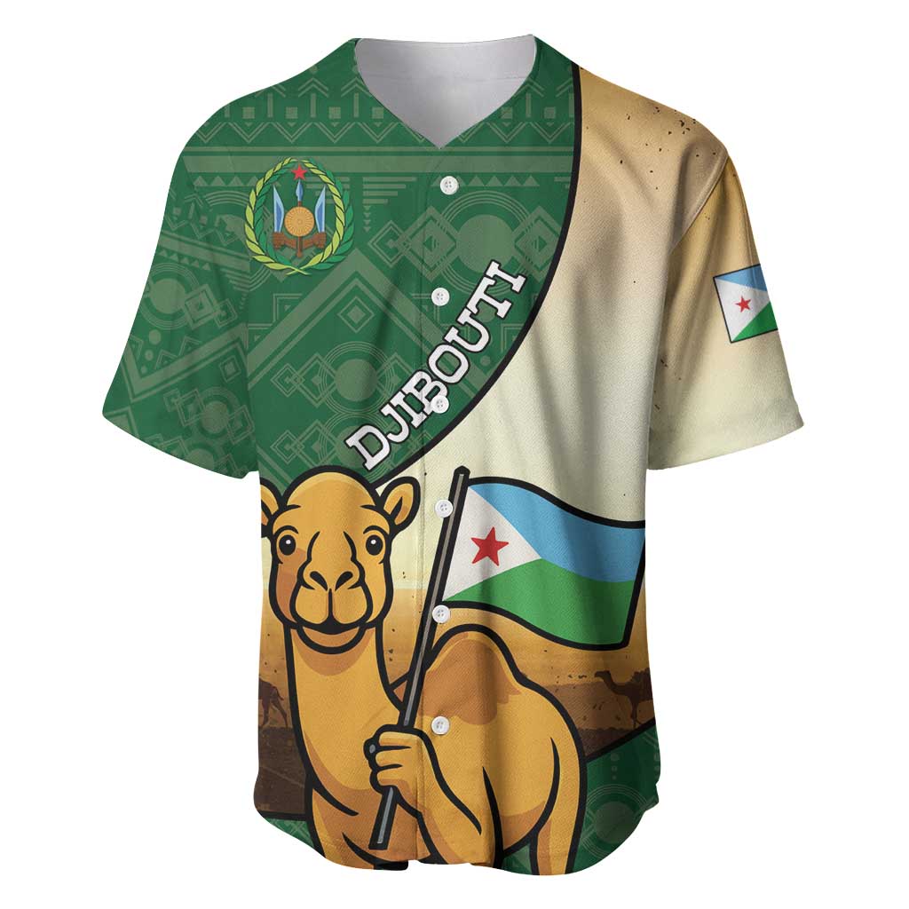 Personalized Djibouti Baseball Jersey Camel Holding Jabuuti Flag
