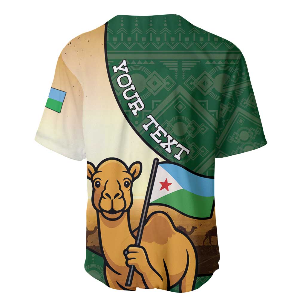 Personalized Djibouti Baseball Jersey Camel Holding Jabuuti Flag