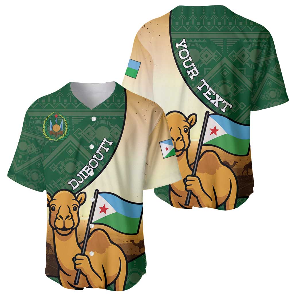 Personalized Djibouti Baseball Jersey Camel Holding Jabuuti Flag