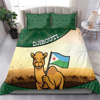 Djibouti Bedding Set Camel Holding Jabuuti Flag