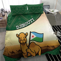 Djibouti Bedding Set Camel Holding Jabuuti Flag
