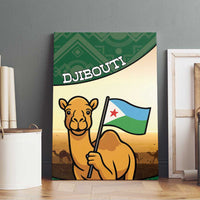 Djibouti Canvas Wall Art Camel Holding Jabuuti Flag